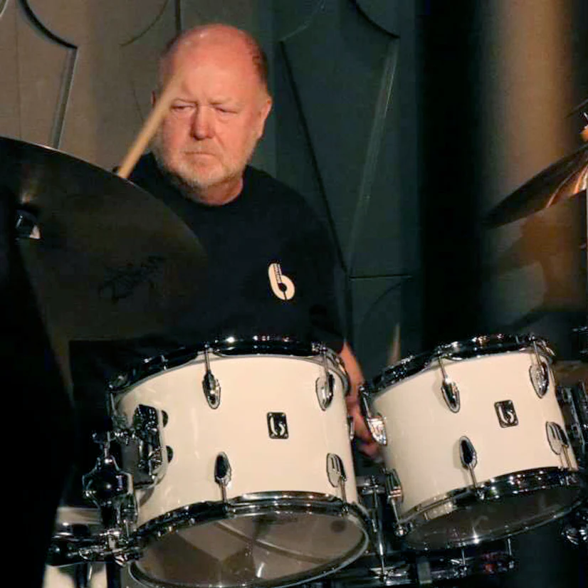 Colin Woolway playing drums